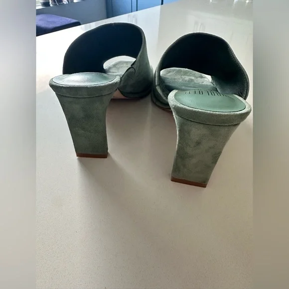 Light teal Charlotte Stone mules, size 7 - Picture 3 of 4